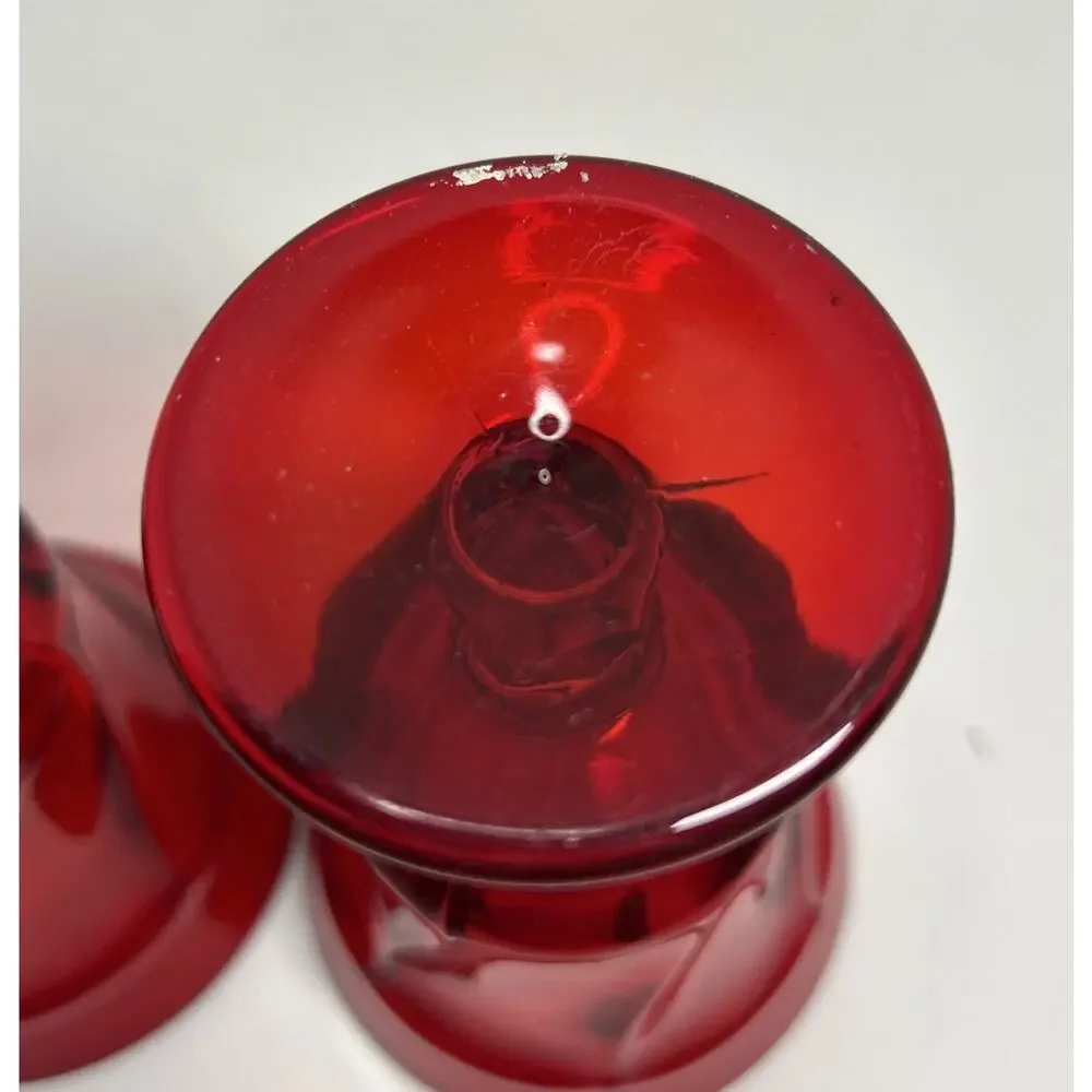 Vtg Fostoria Glass Jamestown Ruby Red Wine 4.5